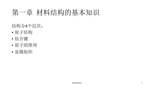 材料科学基础第一章材料结构的基本知识ppt课件