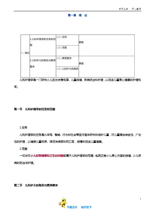 主管护师儿科护理学优品讲义：0101