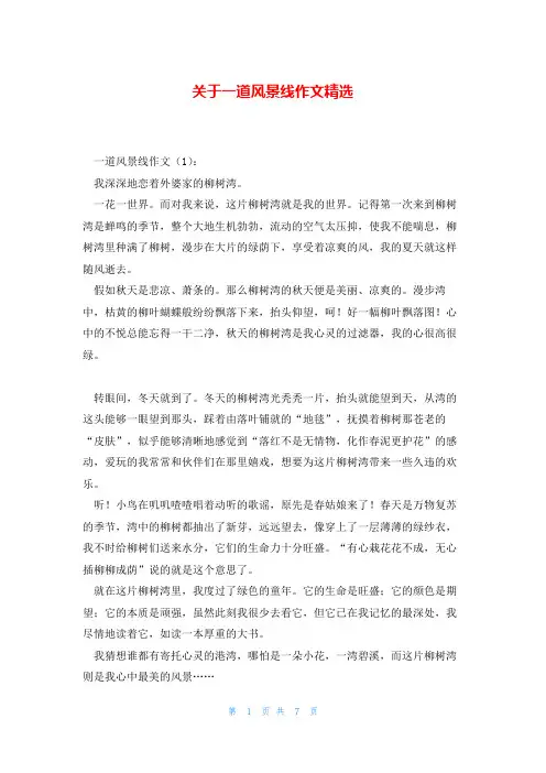 关于一道风景线作文精选