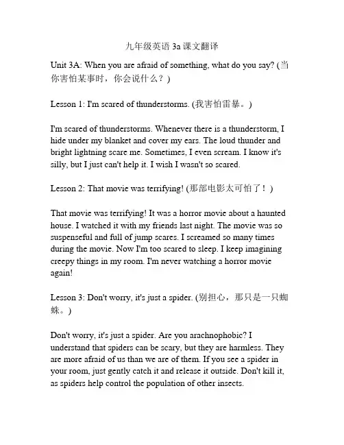 九年级英语3a课文翻译