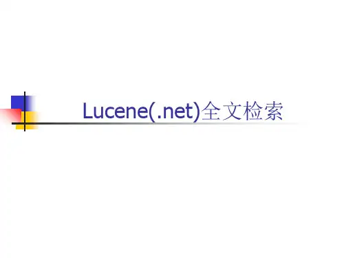 Lucene中文全文检索精品PPT课件