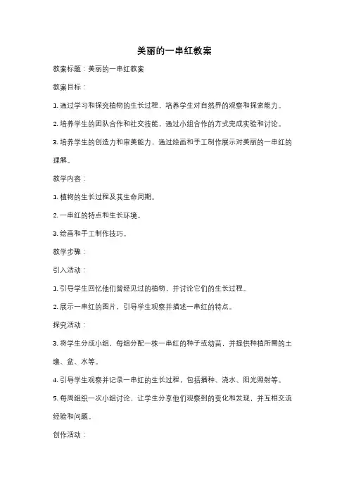 美丽的一串红教案
