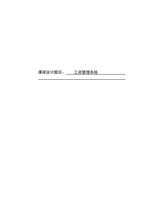 工资系统分析报告