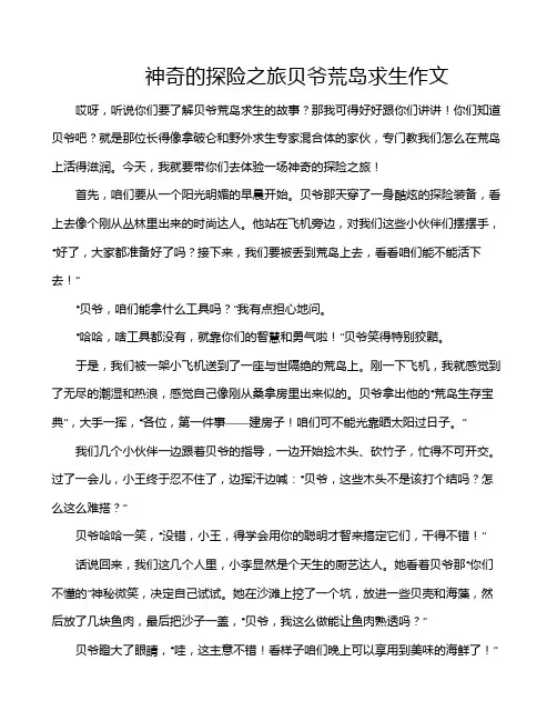 神奇的探险之旅贝爷荒岛求生作文