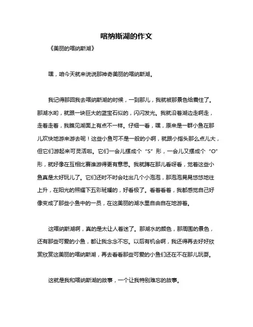 喀纳斯湖的作文