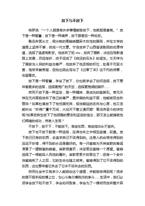 放下与不放下