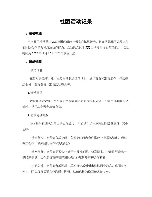 社团活动记录