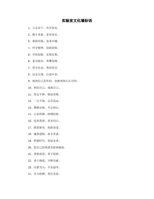 实验室文化墙标语