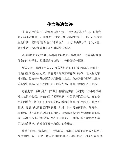 作文渠清如许