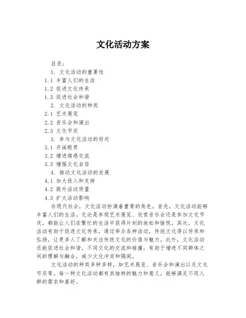 文化活动方案