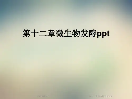 第十二章微生物发酵ppt