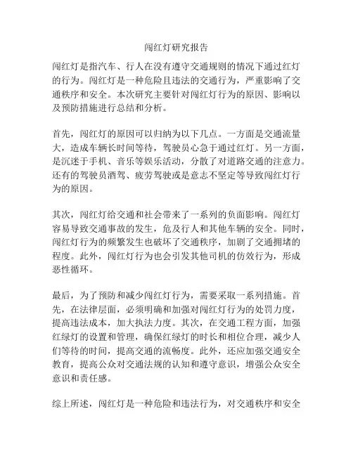 闯红灯研究报告