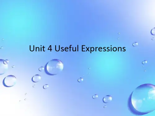 课件：U4 Useful Expressions