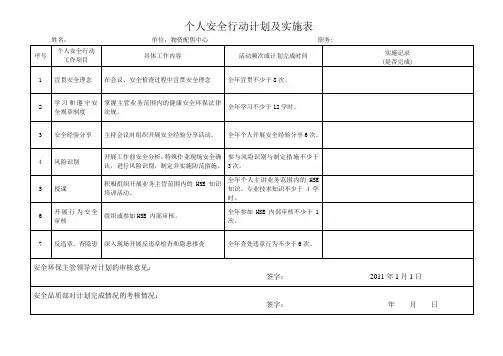 个人安全行动计划及实施表_2
