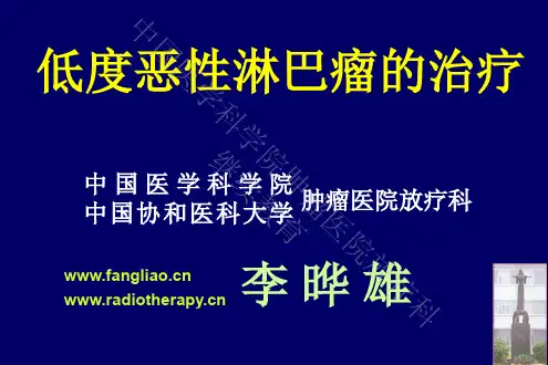 早期低度恶性淋巴瘤的治疗-李晔雄
