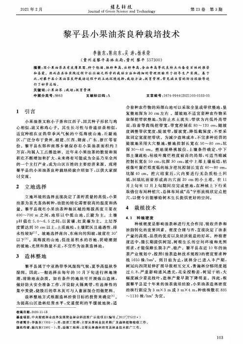黎平县小果油茶良种栽培技术