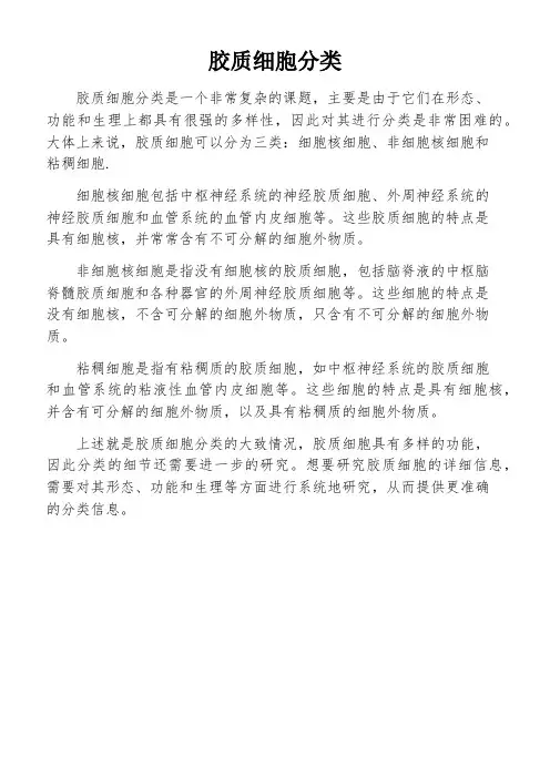 胶质细胞分类