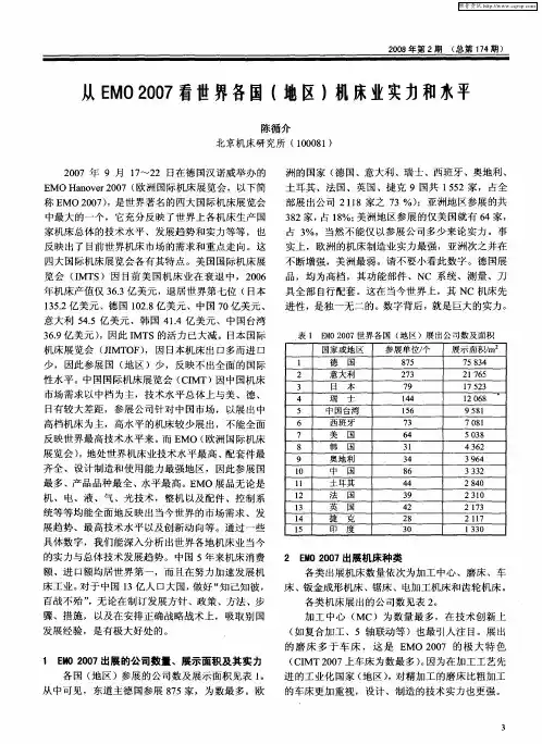 从EMO 2007看世界各国(地区)机床业实力和水平