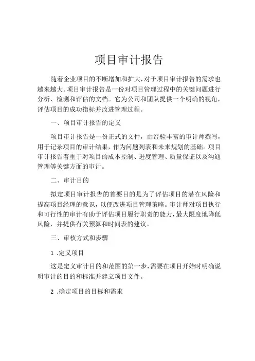 项目审计报告