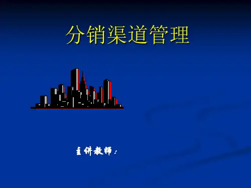 第五讲 渠道成员选择