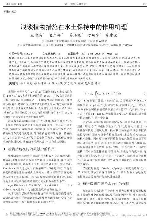 浅谈植物措施在水土保持中的作用机理