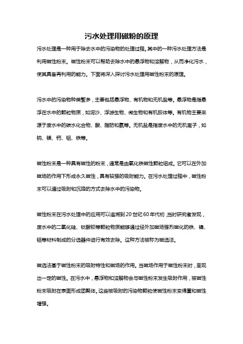 污水处理用磁粉的原理
