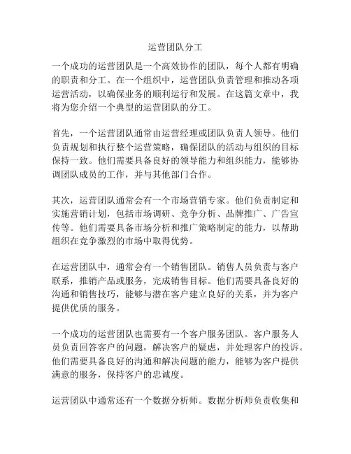 运营团队分工