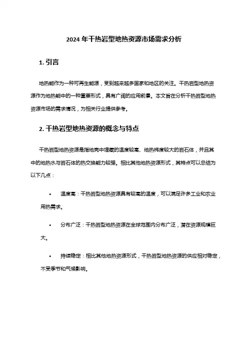 2024年干热岩型地热资源市场需求分析