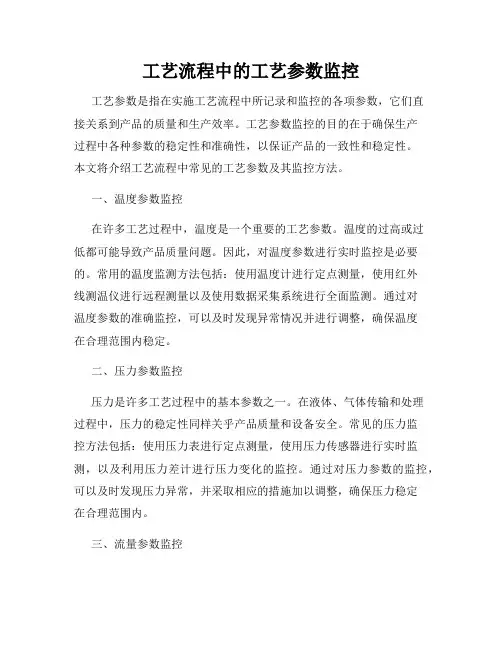 工艺流程中的工艺参数监控