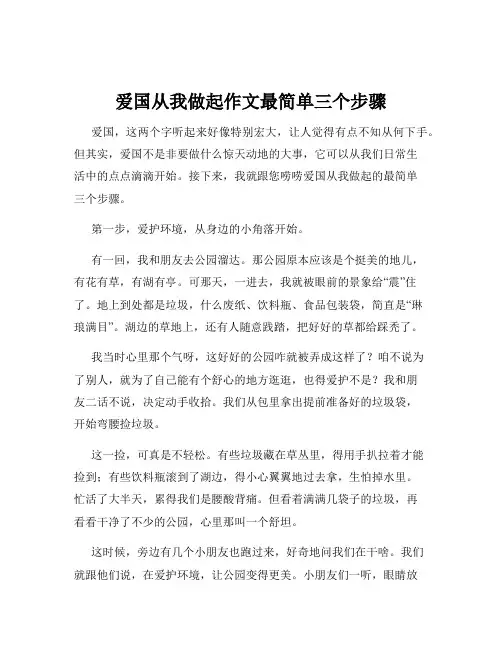 爱国从我做起作文最简单三个步骤