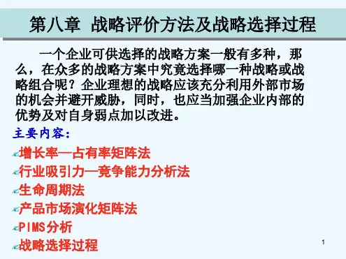 战略评价方法及战略选择过程概述
