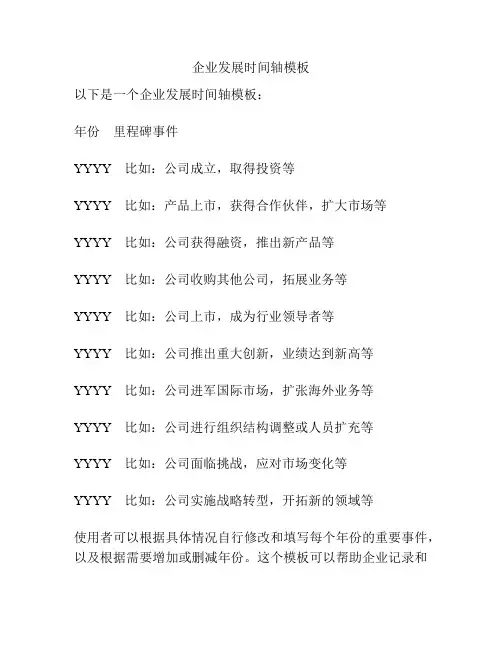 企业发展时间轴模板