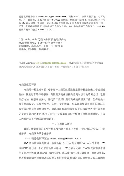 视觉模拟评分法