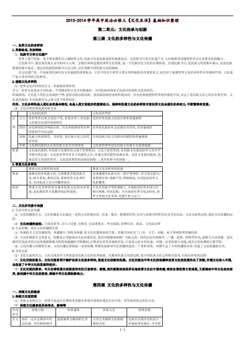 高中政治必修三《文化生活》第二单元笔记.doc