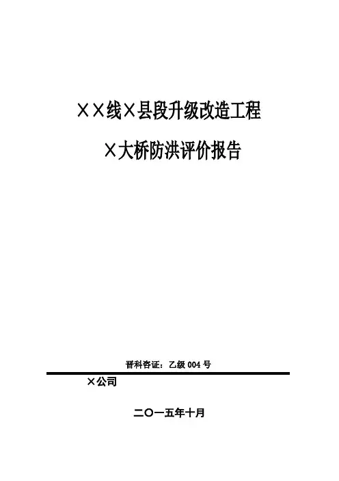 桥梁防洪评价报告