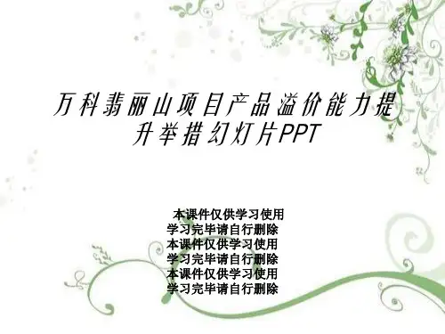 万科翡丽山项目产品溢价能力提升举措幻灯片PPT