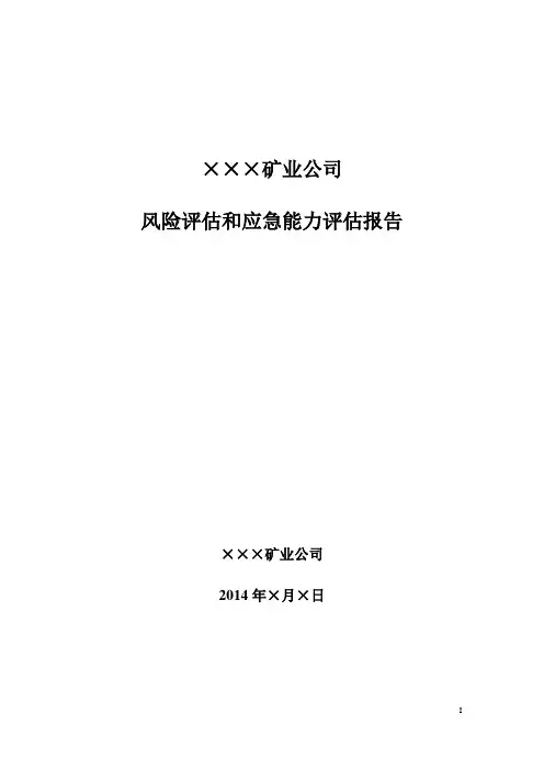 非煤矿山风险和应急能力评估
