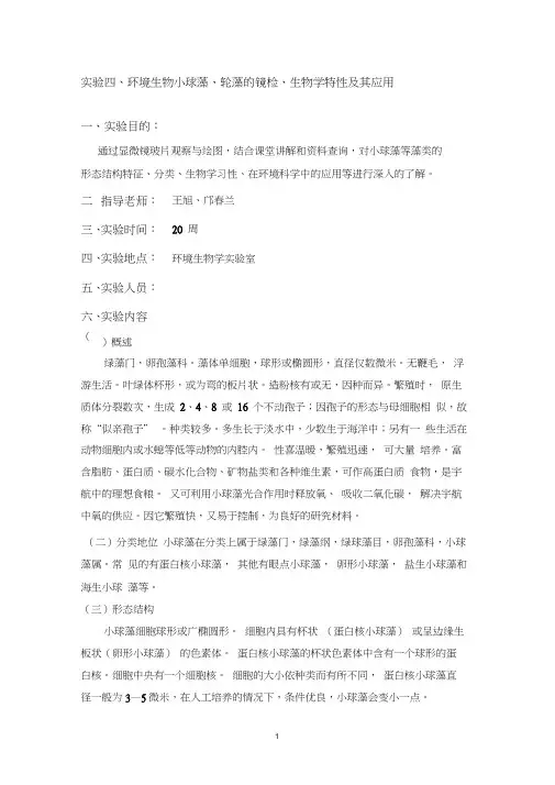 实验4-小球藻