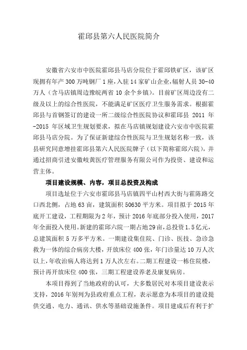 霍邱县第六人民医院简介