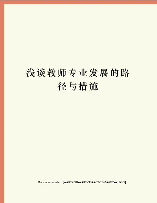 浅谈教师专业发展的路径与措施