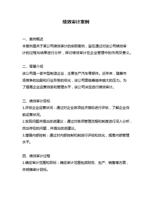绩效审计案例