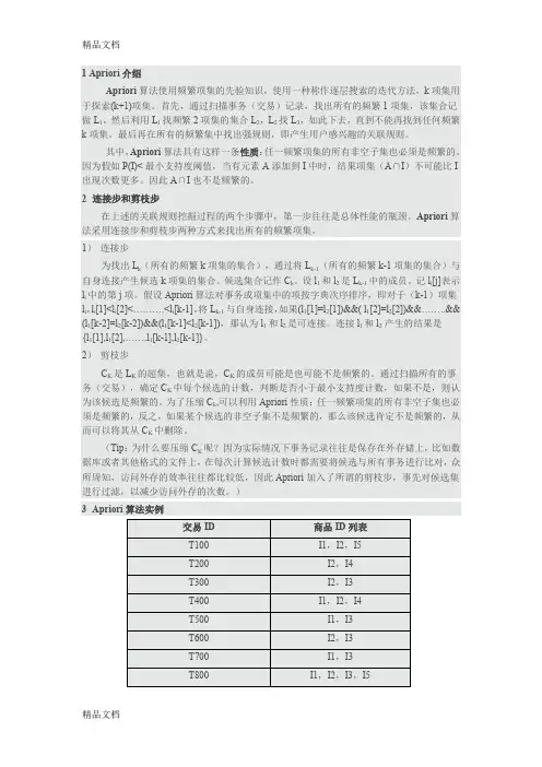 Apriori算法及java实现培训课件