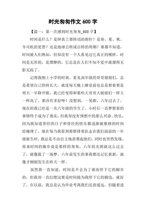 时光匆匆作文600字