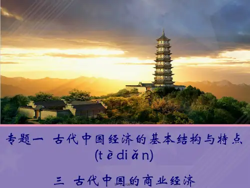 高中历史 1.3 古代中国的商业经济课件 人民版必修2