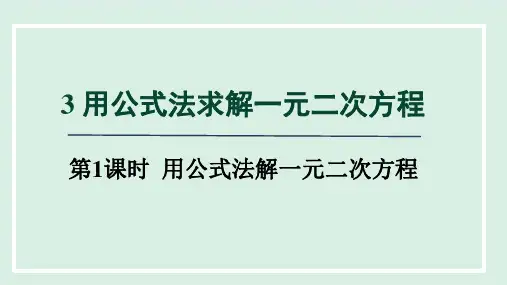 北师大版数学九年级上册.1用公式法解一元二次方程课件