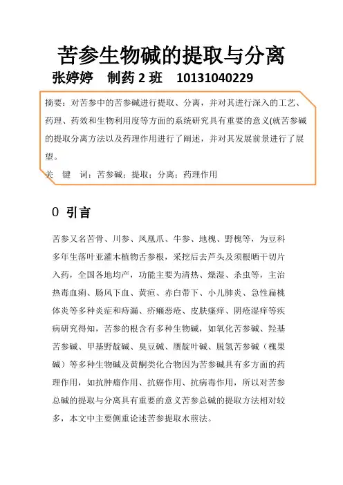 苦参生物碱的提取与分离