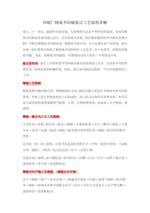 印刷厂精装书印刷装订工艺流程详解