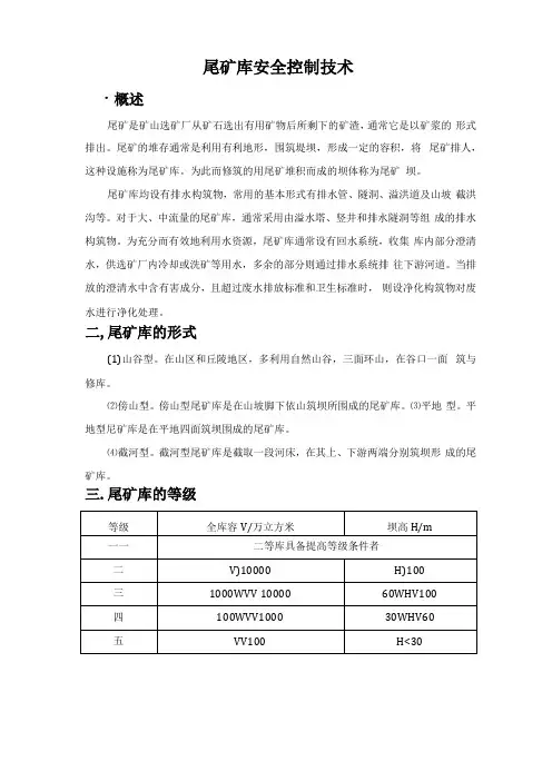 尾矿库安全控制