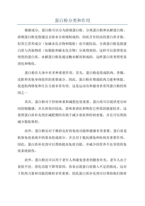 蛋白粉分类和作用