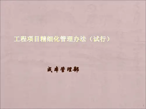 精细化管理办法宣贯ppt课件